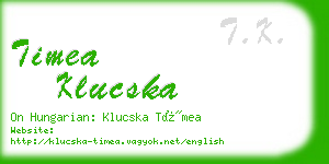 timea klucska business card